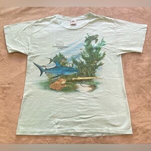 Under The Sea Harlequin Underwater Coral Reef Shark  Shirt UCSD Men’s Large